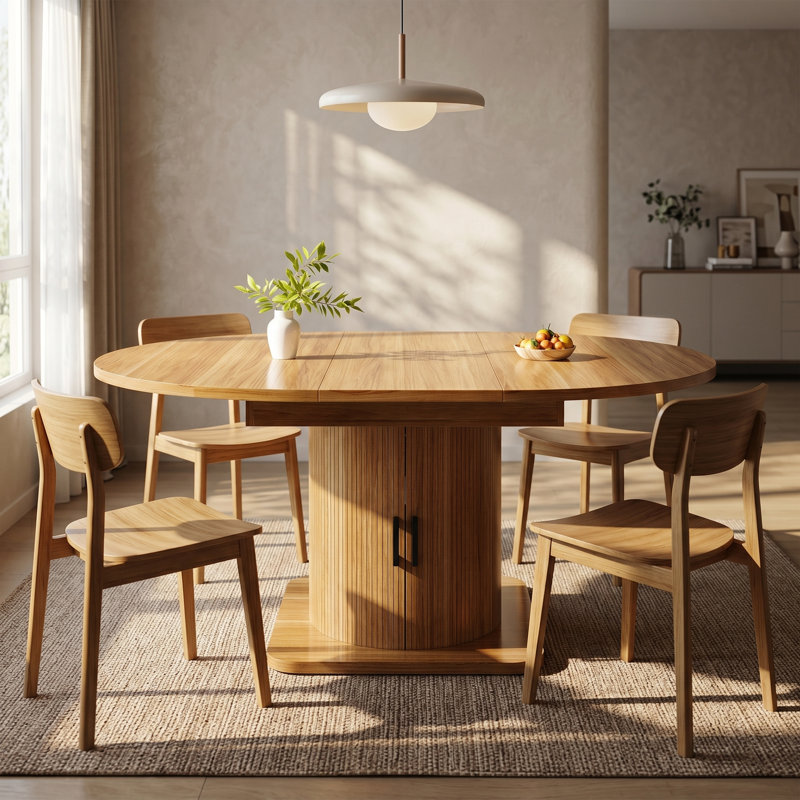 Extendable Dining Table, Dark Brown