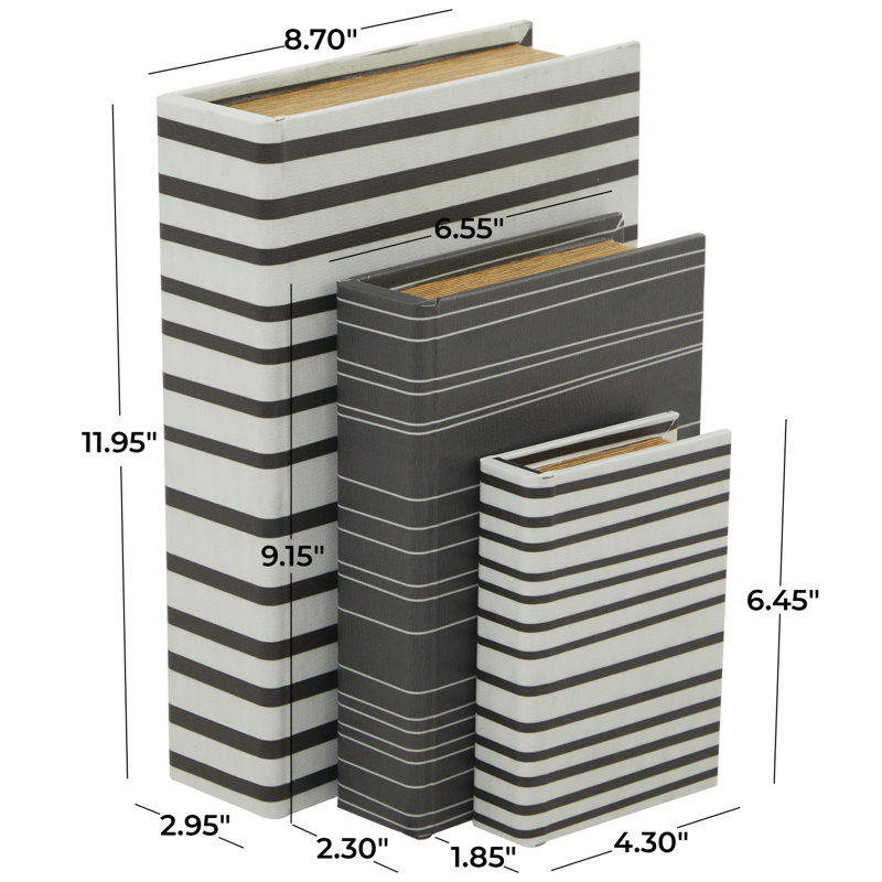 3 Piece Paper Book Box Set