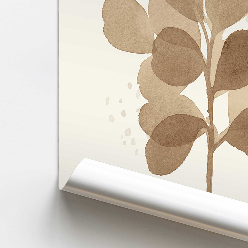 «Tan Leaf Impressions I Print», Papier sans cadre, H 36 po x l 24 po