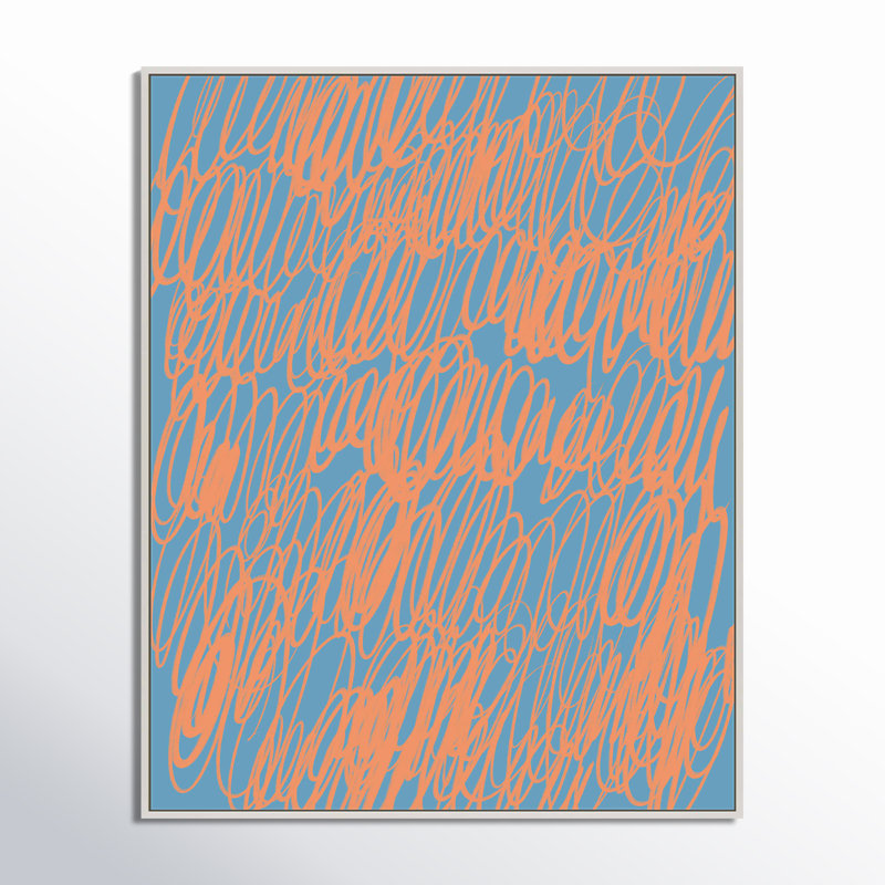 Color Squiggles 2 Print by Jacques Pilon, White Single Structure Framed Canvas, 20" H x 16" W x 1.25" D