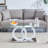 Modern Glass Top Coffee Table with Wooden Base - Minimalist Living Room Center Table-1437860212-1422800373