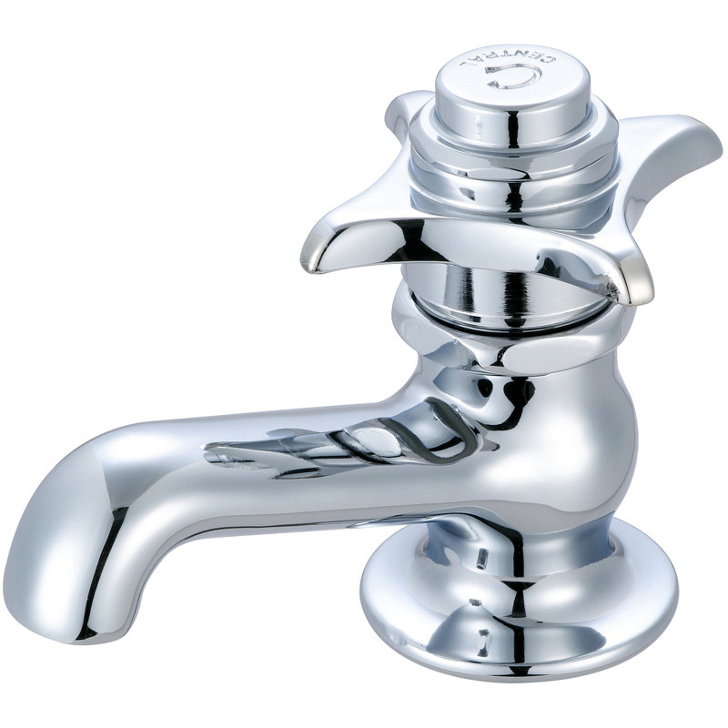 Polished Chrome Single-Hole Cross Handle Bathroom Faucet