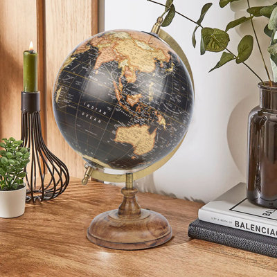 Wood & Metal Tabletop Globe