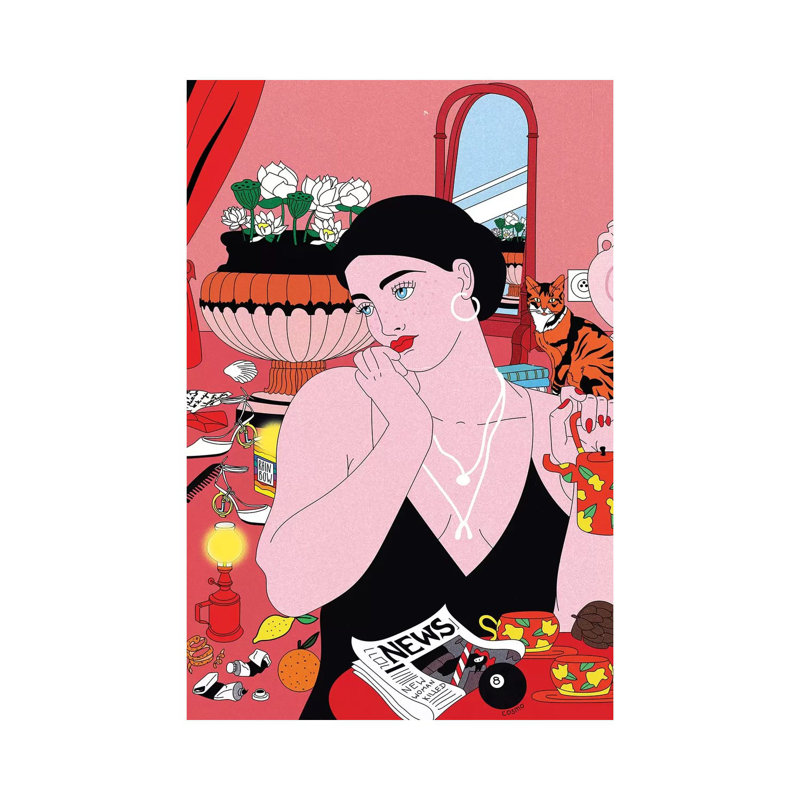 Thinking by Cosmo - Print on Canvas, Wrapped Canvas, 101.6cm H x 20.32cm W x 1.91cm D