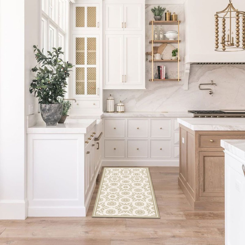 Davanti Vinyl Floor Mat - Alhambra Gardens Collection, Rectangle 2' x 3'