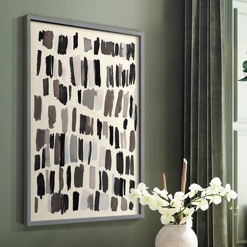 Craie et silex III, reproduction encadrée - bois massif, Gris, H 10 po x l 8 po