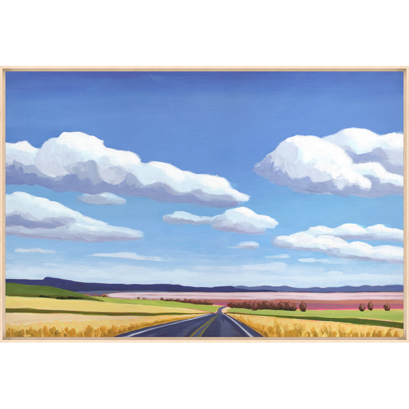 Silver Lake Summer Lake, Non, Toile avec cadre flottant beige
