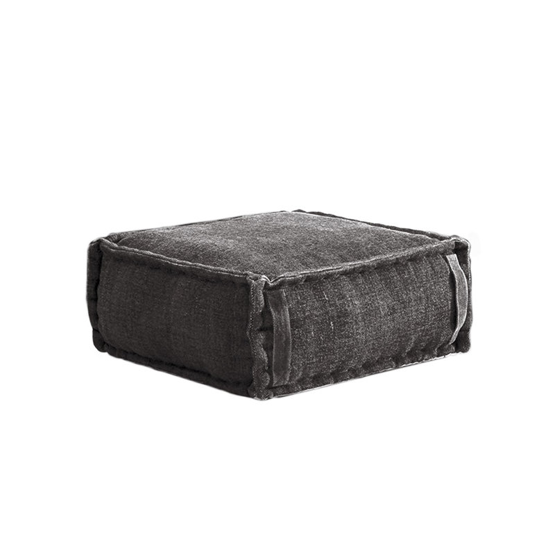 Everson 60cm Wide Square Solid Colour Pouffe Ottoman, Dark Grey