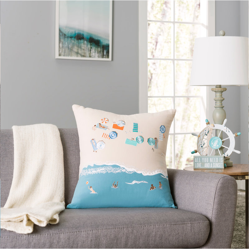Embroidered Cotton Throw Pillow
