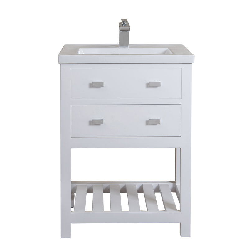 Ensemble de meuble-lavabo simple pour salle de bain de 24 po Caitlyn, Blanc