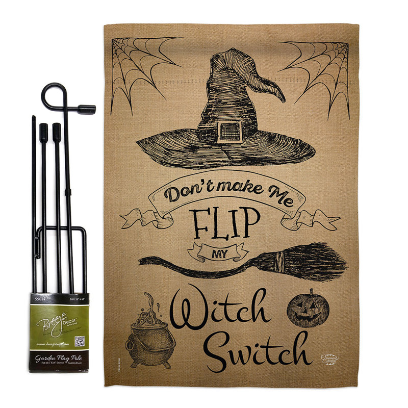 Ensemble de drapeaux en polyester 19 x 13 po Flip My Witch Switch