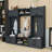 Detachable Hall Tree with Hooks, Drawers & Cabinets, Entryway Shoe Bench with Dividers-377295719