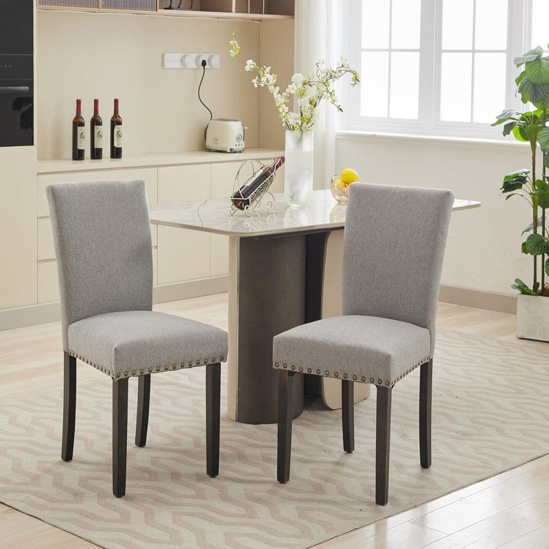 Upholstered Accent Chair, 2, Light Grey