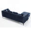 Canapé modulaire 3 places avec accoudoirs carrés en chenille 3 places, bleu, avec rangement-1617571010