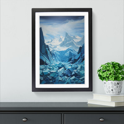 Glacier Hard Edge Painting - Framed Print