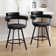 Rozie Swivel Upholstered 26" Faux Leather Counter Stool with Curved Wing Back and Metal Frame