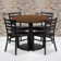 Neelam 36'' Round Laminate Table Set with Round Base and 4 Ladder Back Metal Chairs