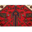 Tapis décoratif en laine noué à la main de conception unique « New Age Hamedan » rouge 2 pi 11 po x 4 pi 10 po