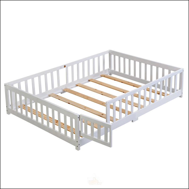 Lit de plancher avec porte, Blanc