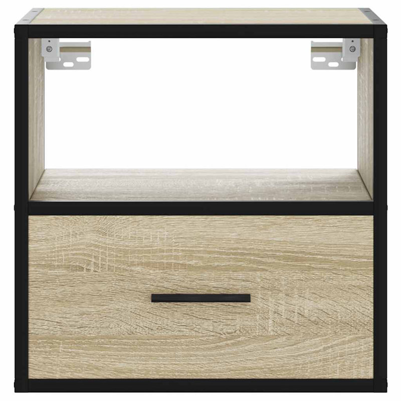 40cm W Metal Bedside Table, Sonoma Oak