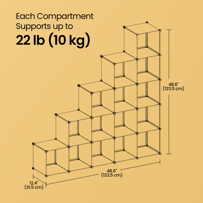 Organisateur de rangement à 16 cubes, tablette de rangement en plastique pour garde-robe, salon de chambre à coucher