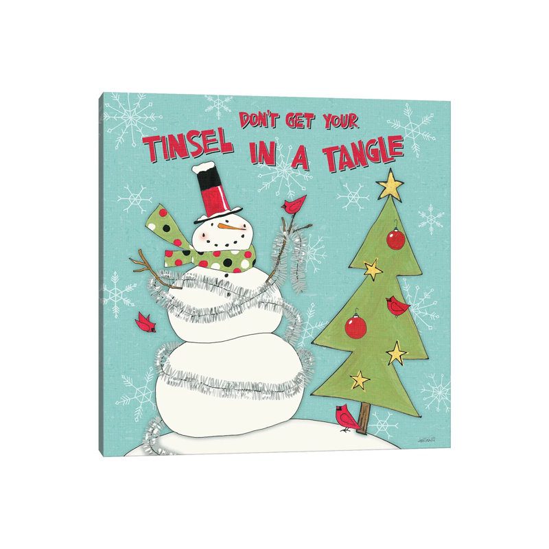 Snowman Sentiments II by Anne Tavoletti - Wrapped Canvas Print, 93.98 cm H x 93.98 cm W
