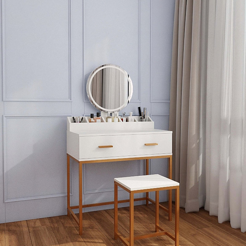Ensemble coiffeuse avec miroir et tiroirs de rangement