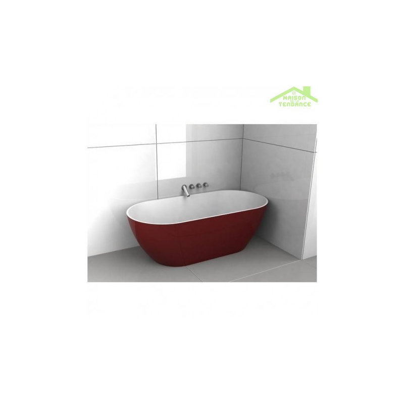 x Soaking Acrylic Bathtub, 63cm H x 175cm L x 85cm D