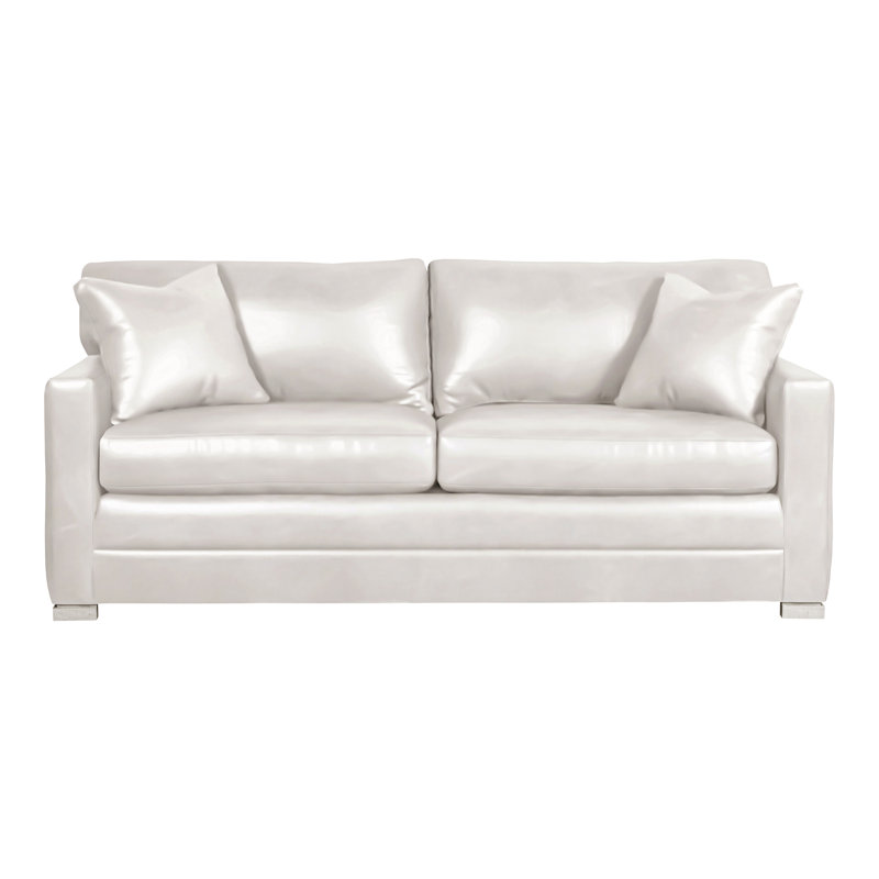 Hillcrest Sleeper Sofa, Casa Blanca, Regent Chalk Genuine Leather