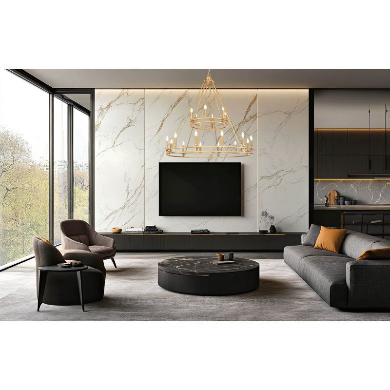 Lustre en laiton 18 lumières Dennison Signature
