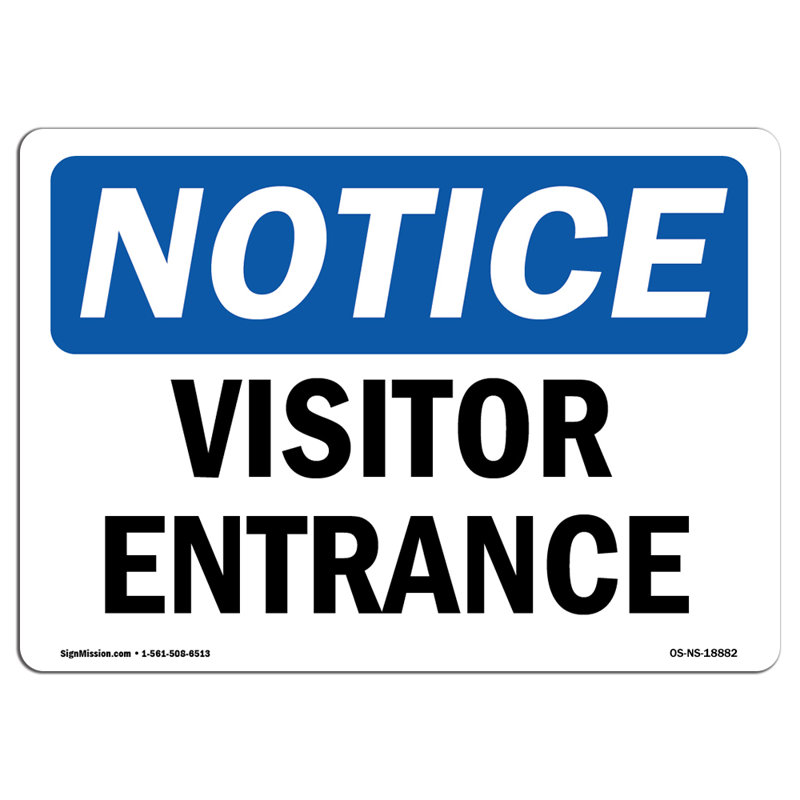 Enseigne visiteur en plastique 10 po x 7 po