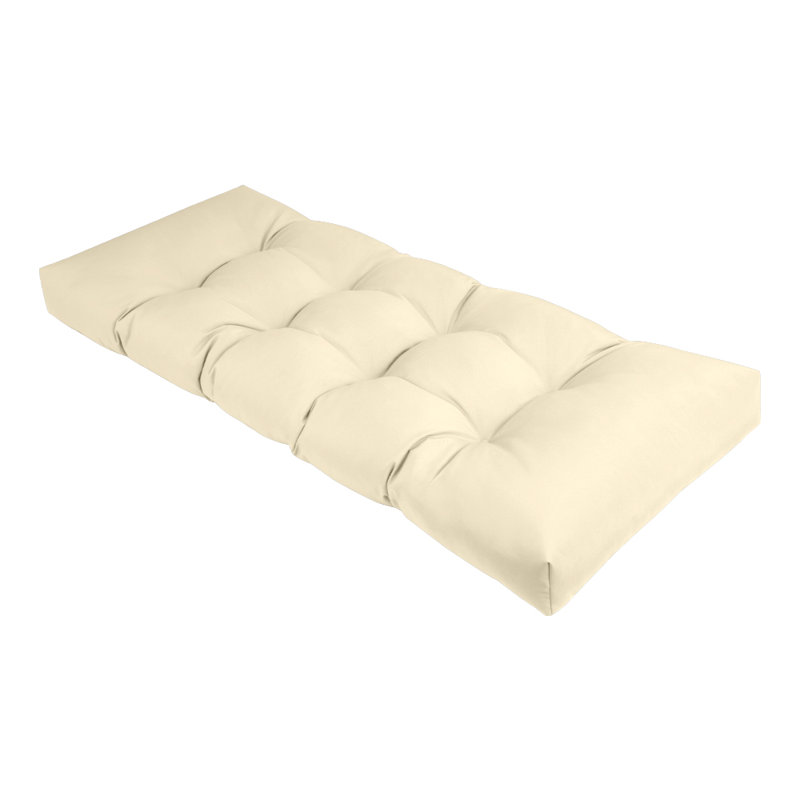Outdoor Waterproof Patio Bench Cushion - Non-Slip Tufted Furniture Cushion (36 x 14 x 4 In, Beige), 36" W x 14" D, Beige