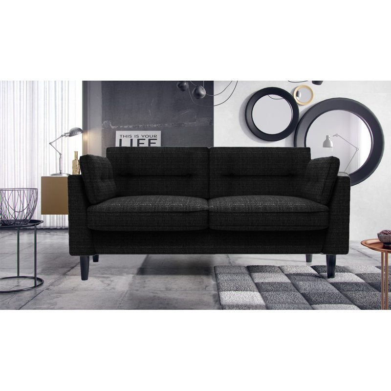 Callier Sofa, 83cm H x 180cm W x 82cm D, Black