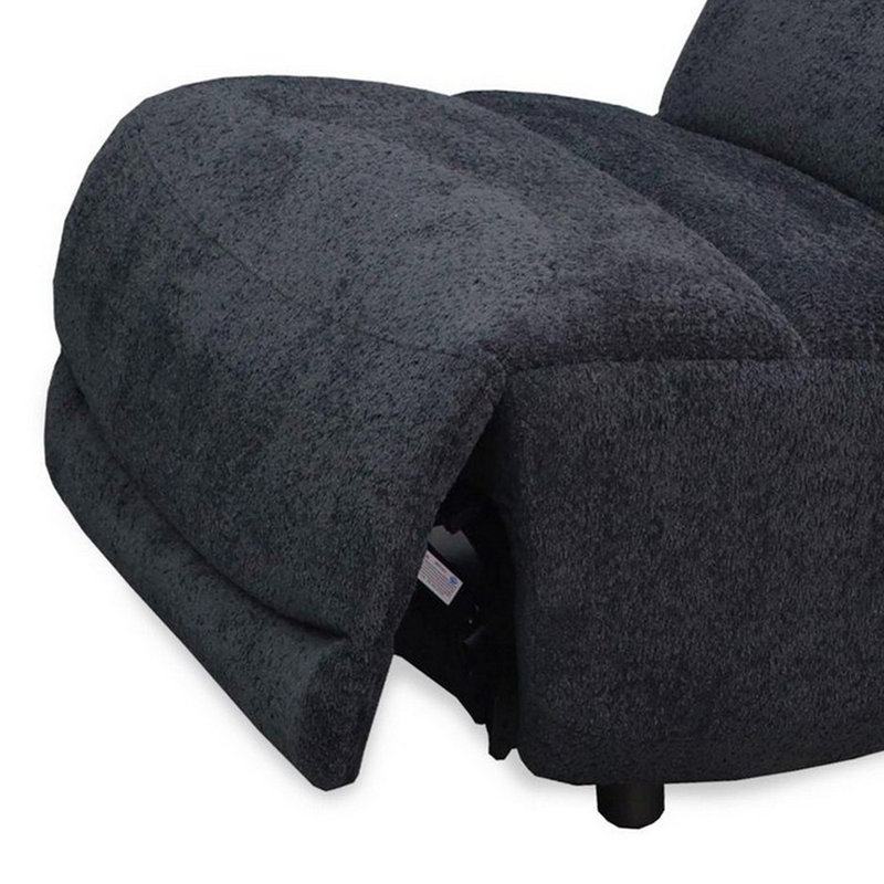 Breeahna Upholstered Power Reclining Home Theater Seat, Dark Gray