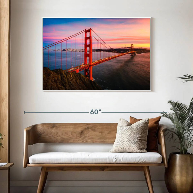 Golden Gate, Floating Frame White, 46" X 31"