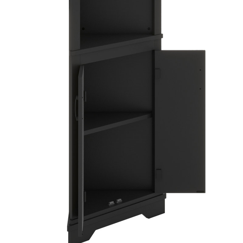Grande armoire d'angle avec portes, Noir