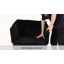 Fauteuil demi-tonneau pivotant de 25,6 po de largeur avec rangement caché et coussin lombaire-1726041436