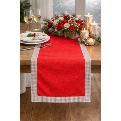 Chemin de table rouge 16 po x 72 po