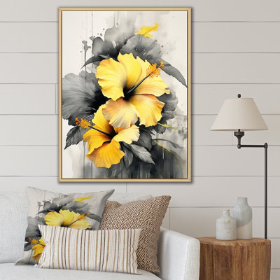 " Yellow And Grey Hibiscus Serenade "