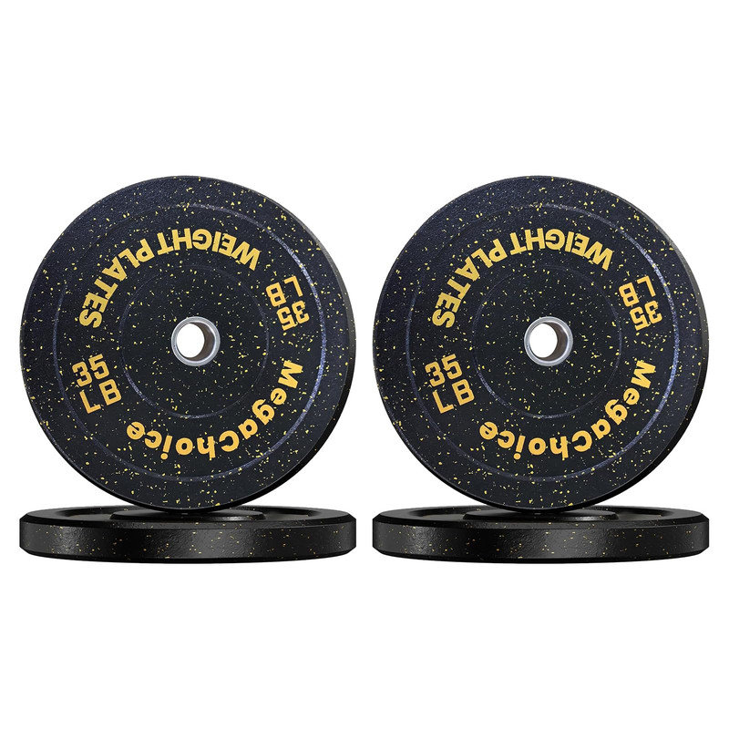 Plaques de butée en caoutchouc 140LB - Plaques de poids de 2 pouces pour l'entraînement en force Barbell, ensemble de gymnastique à domicile