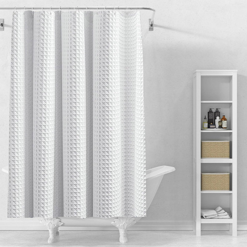 Shower Curtain Waffles Shower Curtains 200 x 200 cm Bathroom Curtains Waterproof Anti-Mould