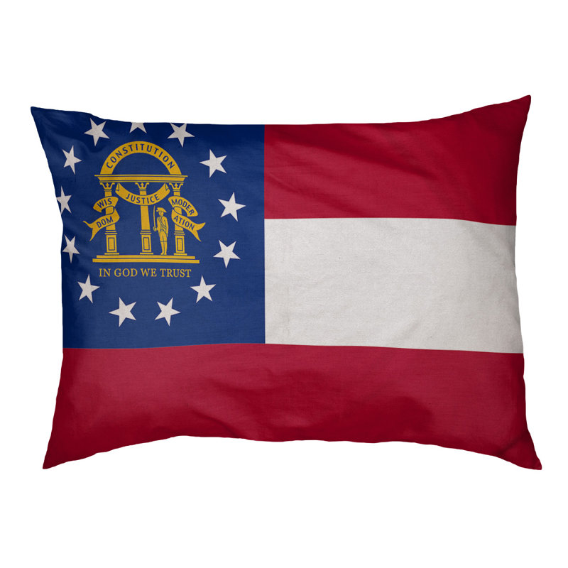 Coussin créateur drapeau georgia Burien, L 19,5 po x l 29,5 po, Marron foncé