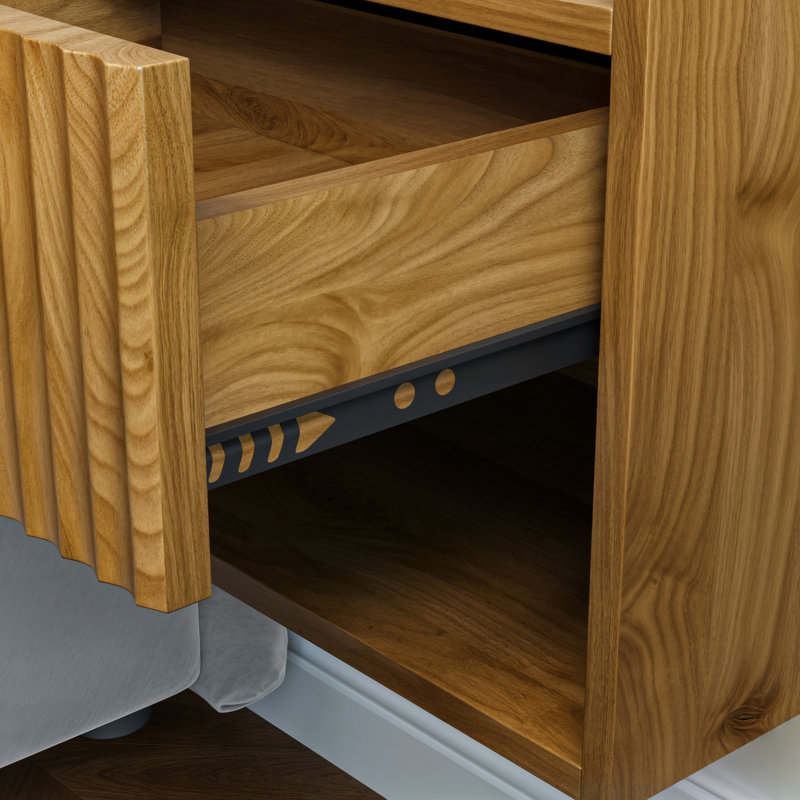 Floating Fluted Nightstands, Brown
