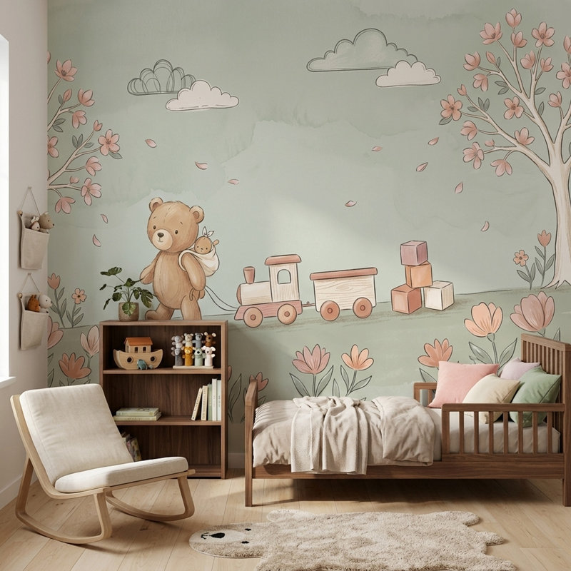 Papier peint aquarelle pastel, Texturé non collé, 120 po x 96 po