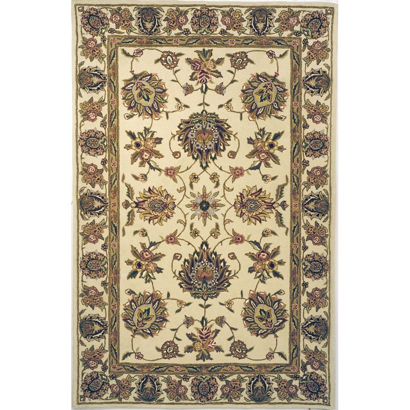 Raubsville Traditions Wool Pile Floral Rug, Rectangle 5' x 8'