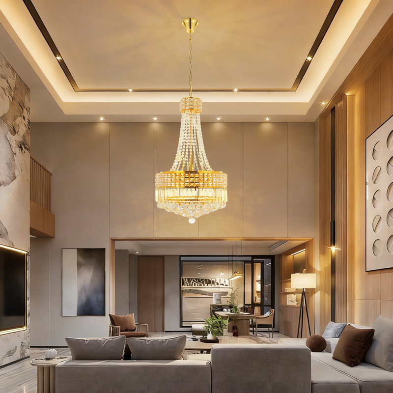 Lustre doré avec 9 lumières, lustres pour salle à manger, lustre de luxe