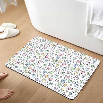 Modern Heathered Diatomaceous Earth Bathroom Mat