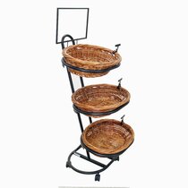 Winston Porter Stella 3 Tier Standing Wicker Storage Rack, Hand