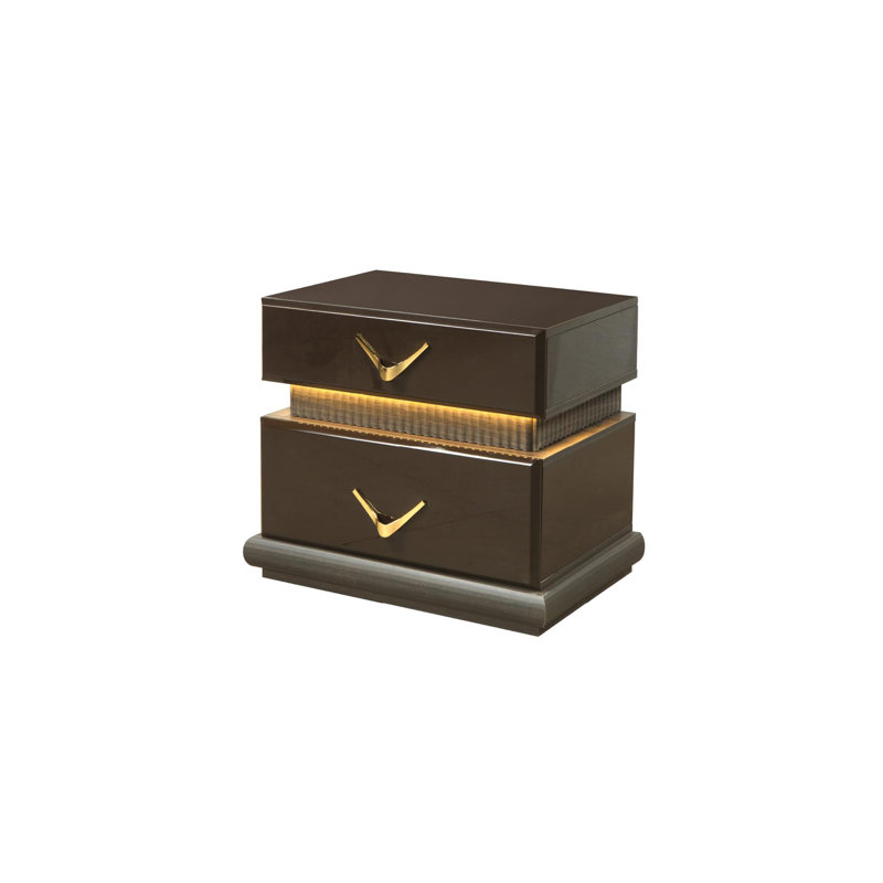 Table de chevet 2 tiroirs de style moderne en bois