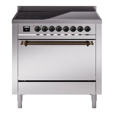 Cuisinière à induction 36 pouces avec 6 éléments à induction ILVE Nostalgie II Series (porte en verre)